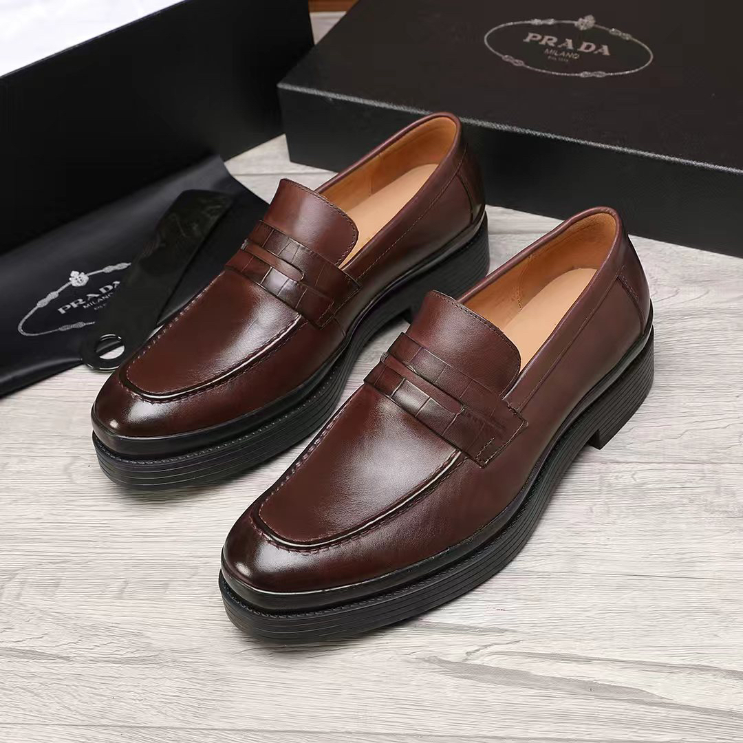Prada men's leather shoes-78