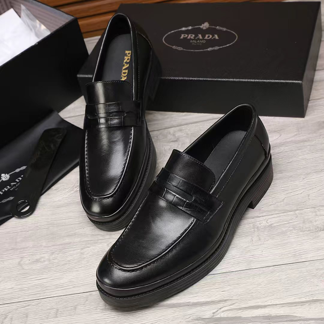 Prada men's leather shoes-79