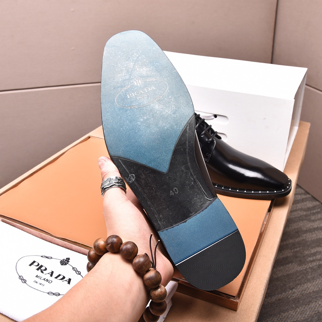 Prada men's leather shoes-70