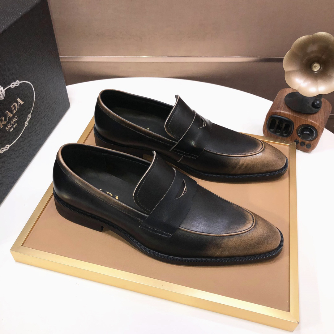 Prada men's leather shoes-35