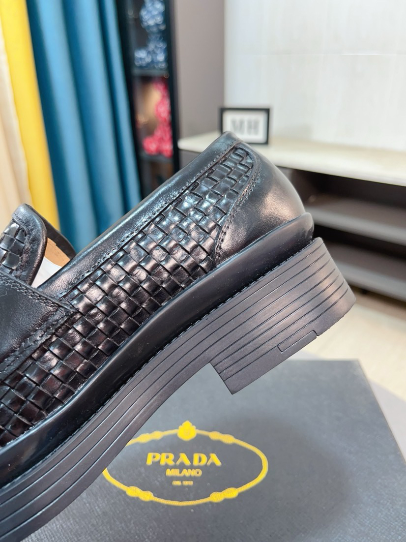 Prada men's leather shoes-7