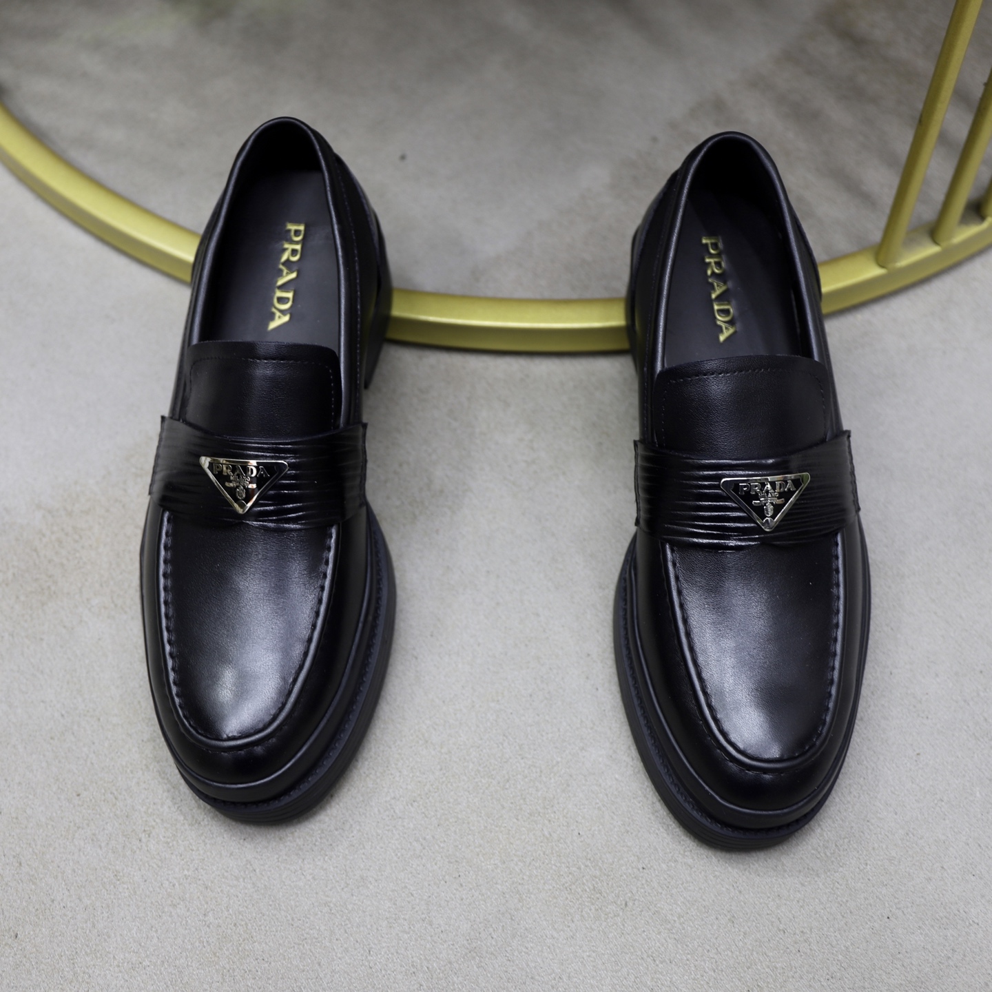 Prada men's leather shoes-67