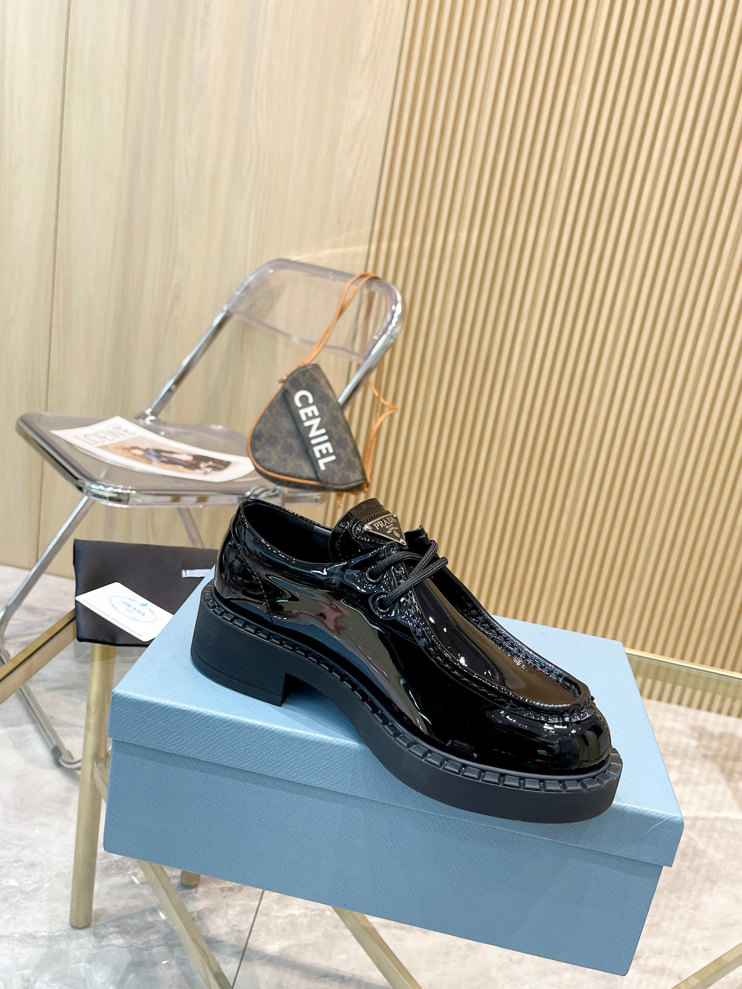 Prada women's leather shoes-30