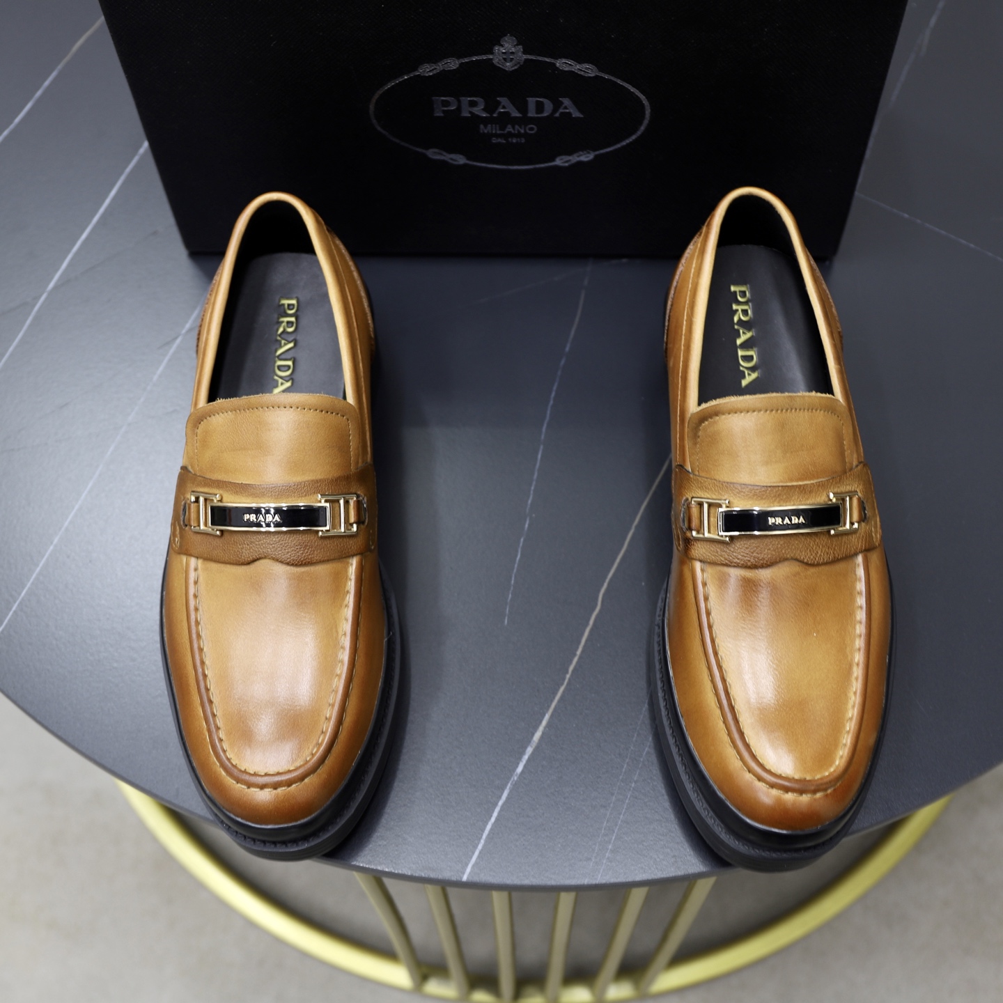 Prada men's leather shoes-66