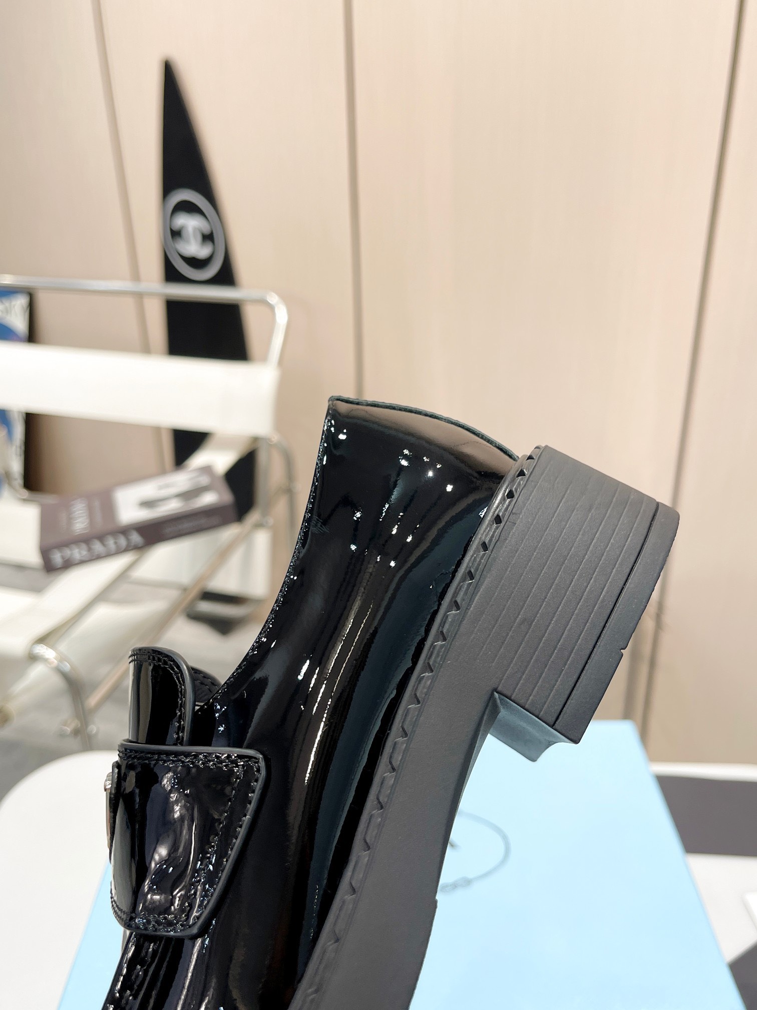 Prada women's leather shoes-10