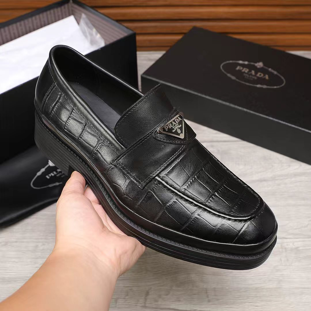 Prada men's leather shoes-75