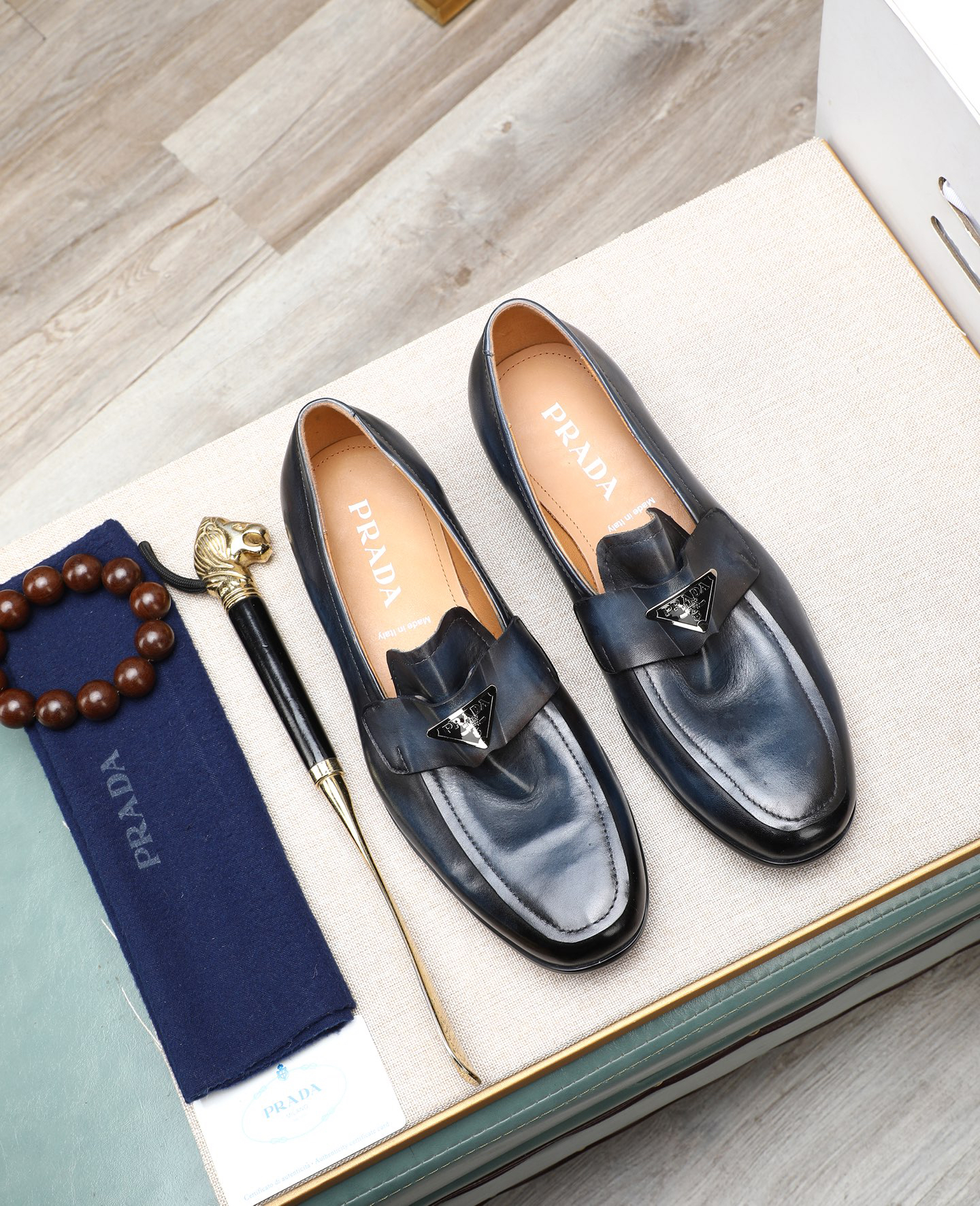 Prada men's leather shoes-58