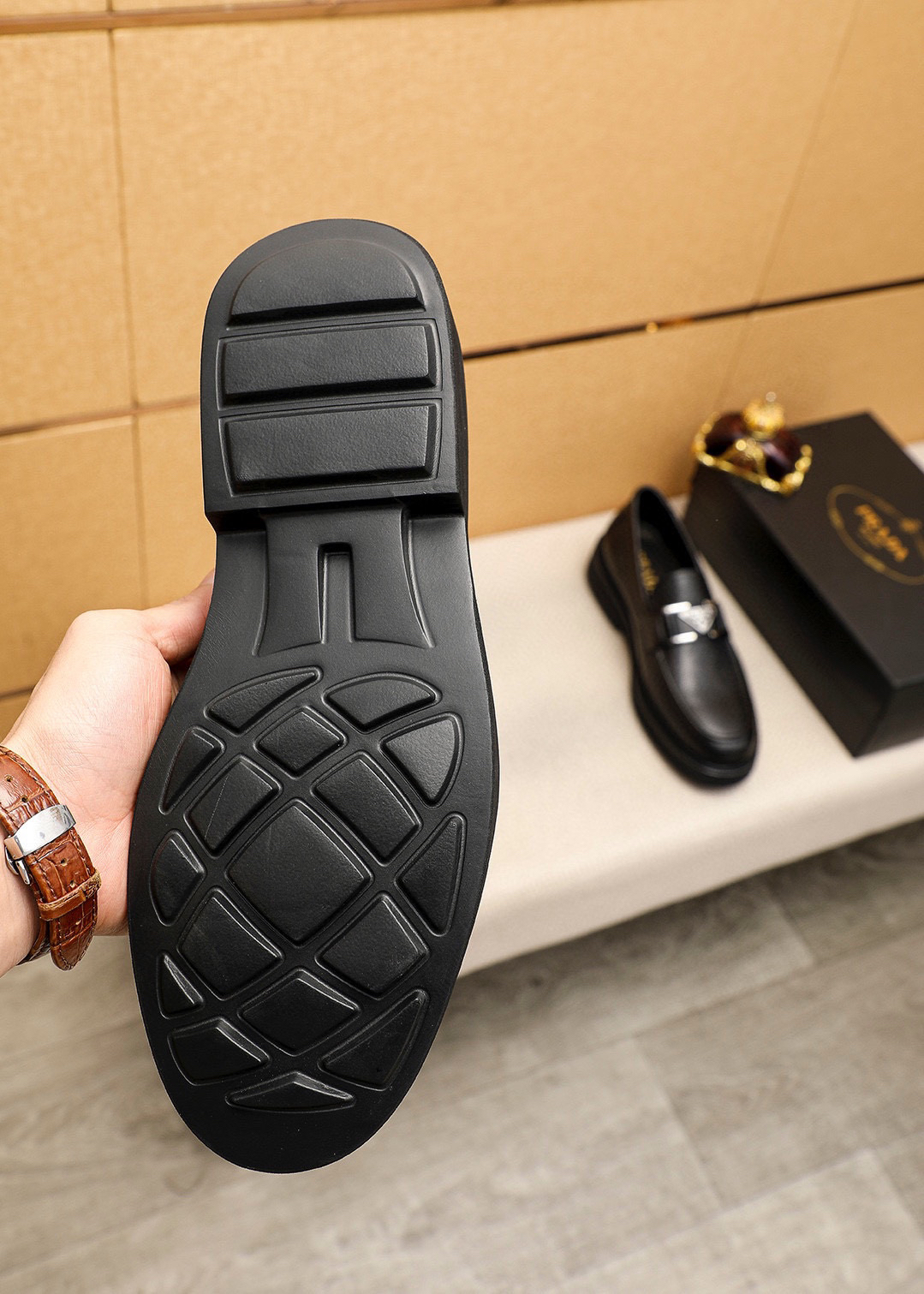 Prada men's leather shoes-54