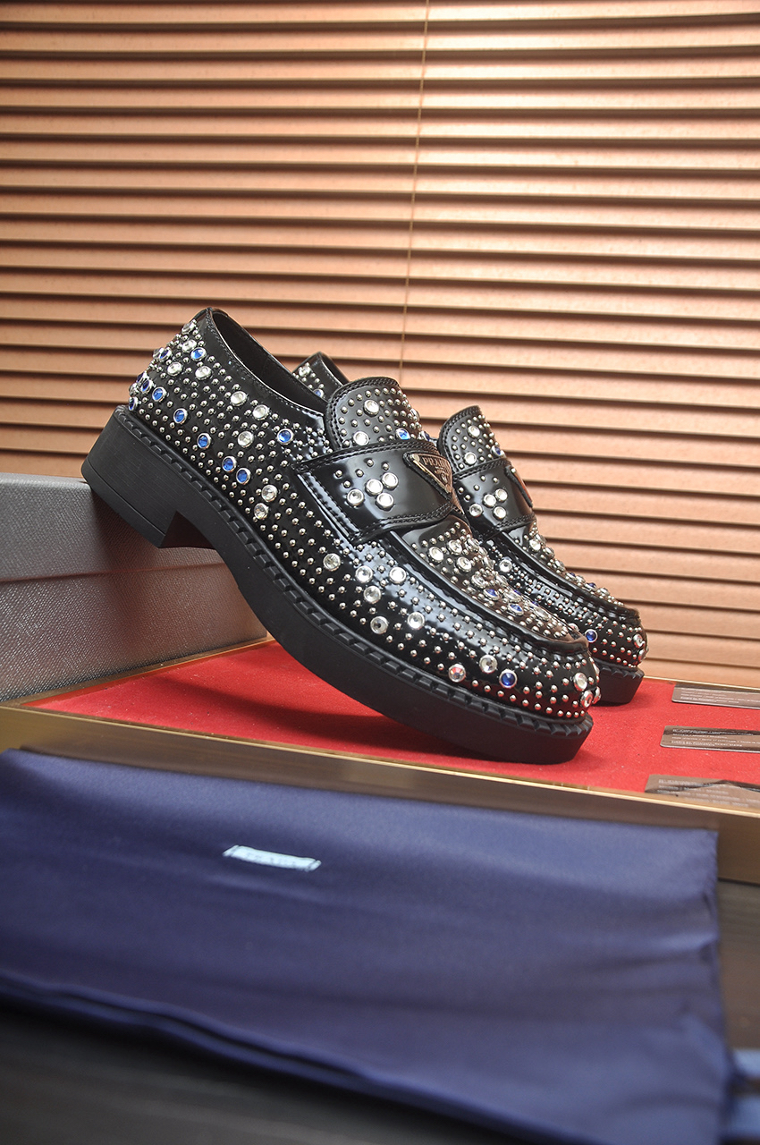 Prada men's leather shoes-50