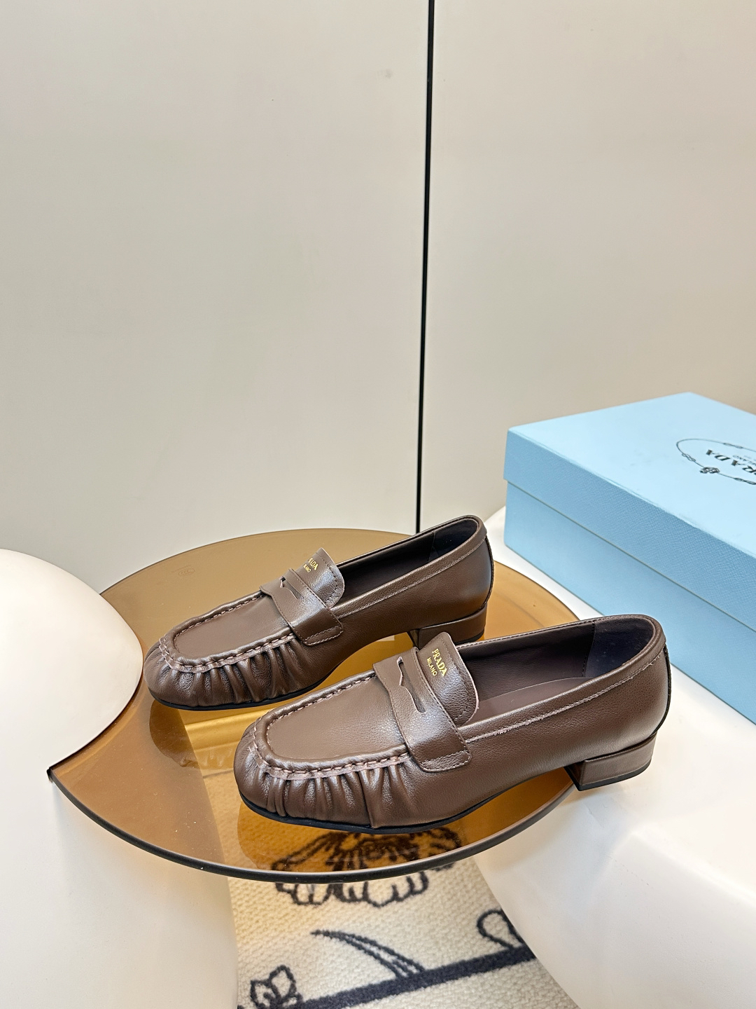 Prada women's leather shoes-49