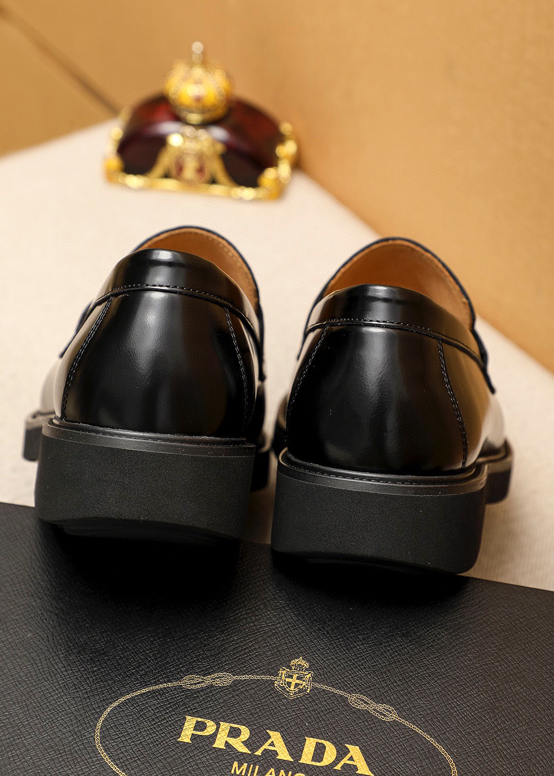 Prada men's leather shoes-55