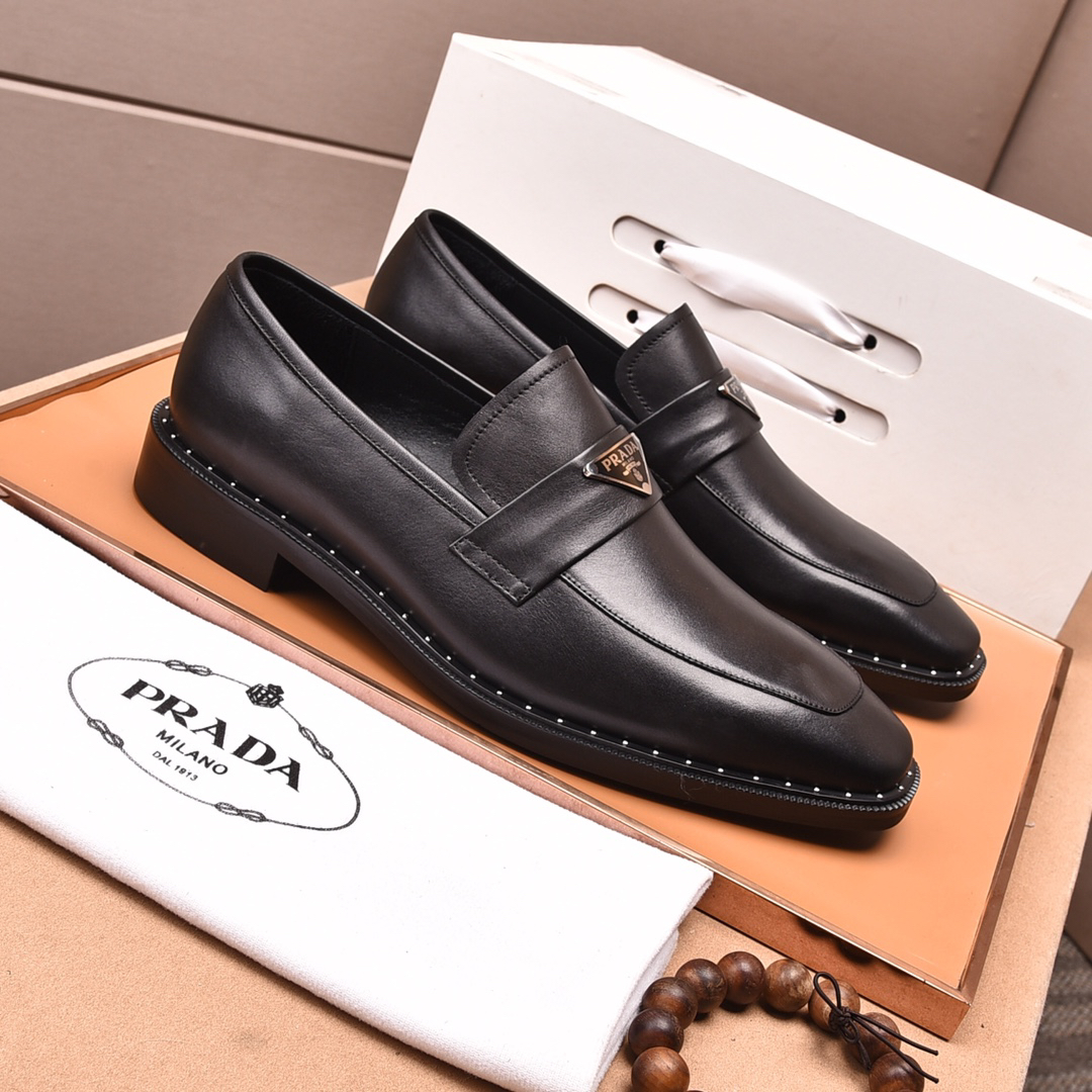 Prada men's leather shoes-40
