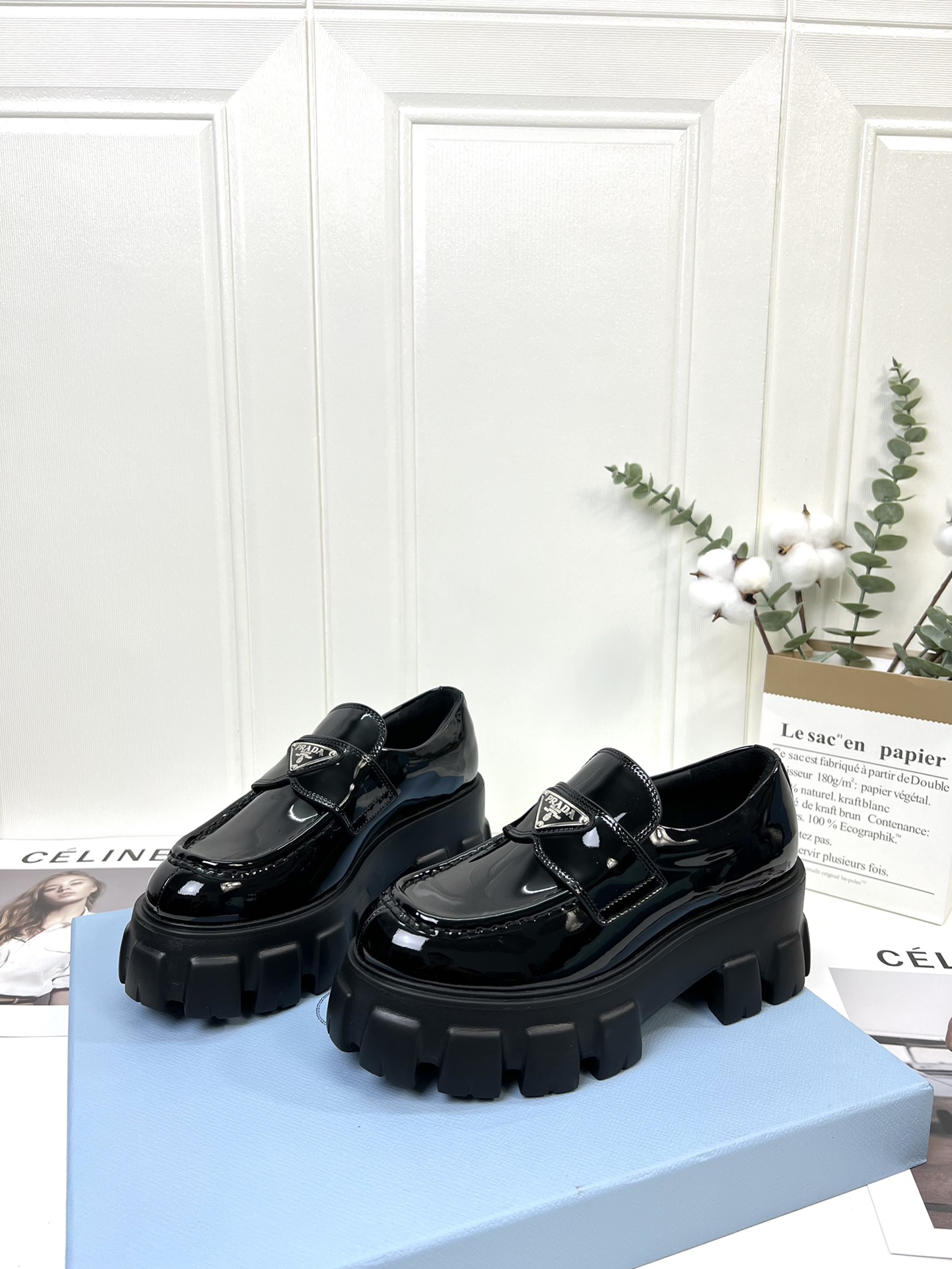 Prada women's leather shoes-29