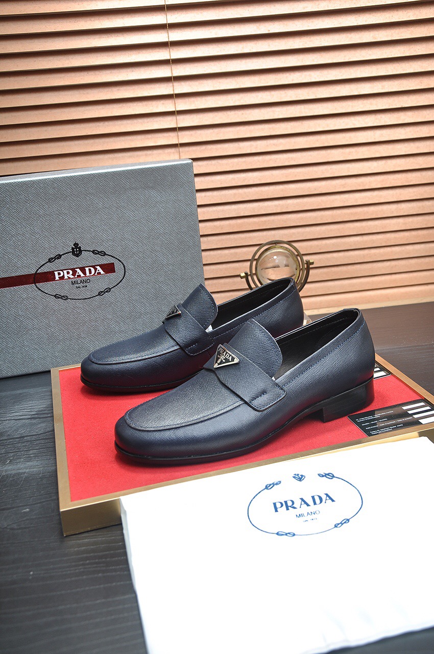 Prada men's leather shoes-25