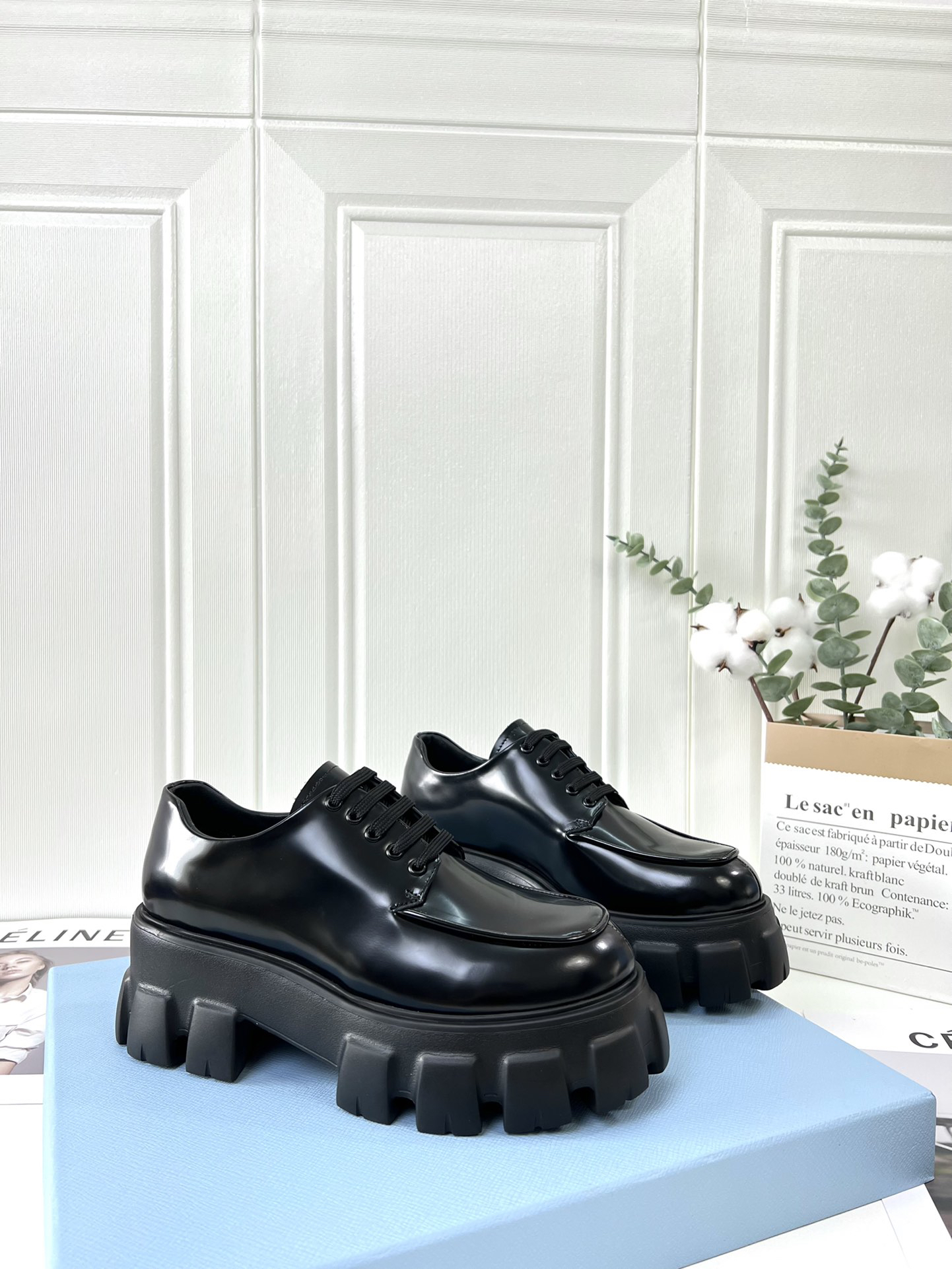 Prada women's leather shoes-22