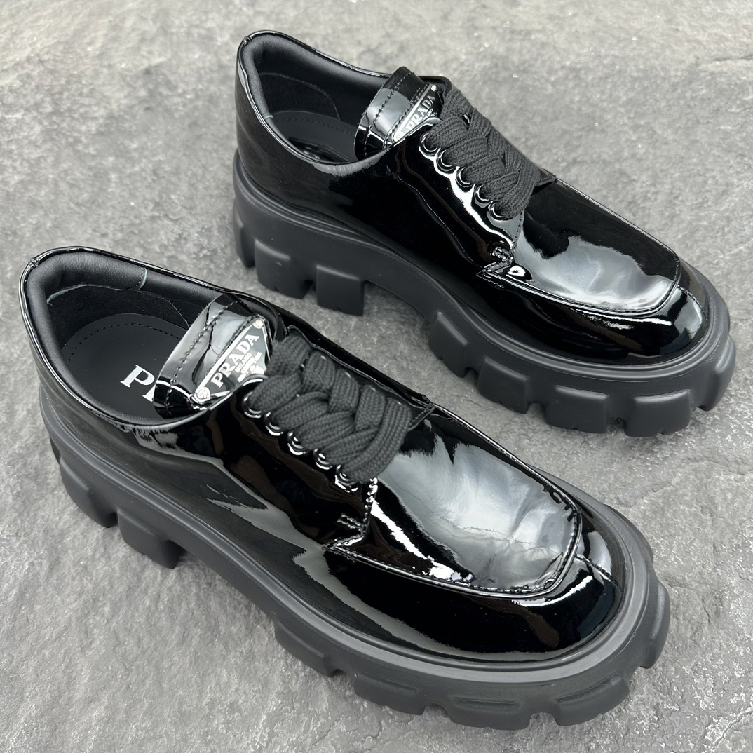 Prada men's leather shoes-68