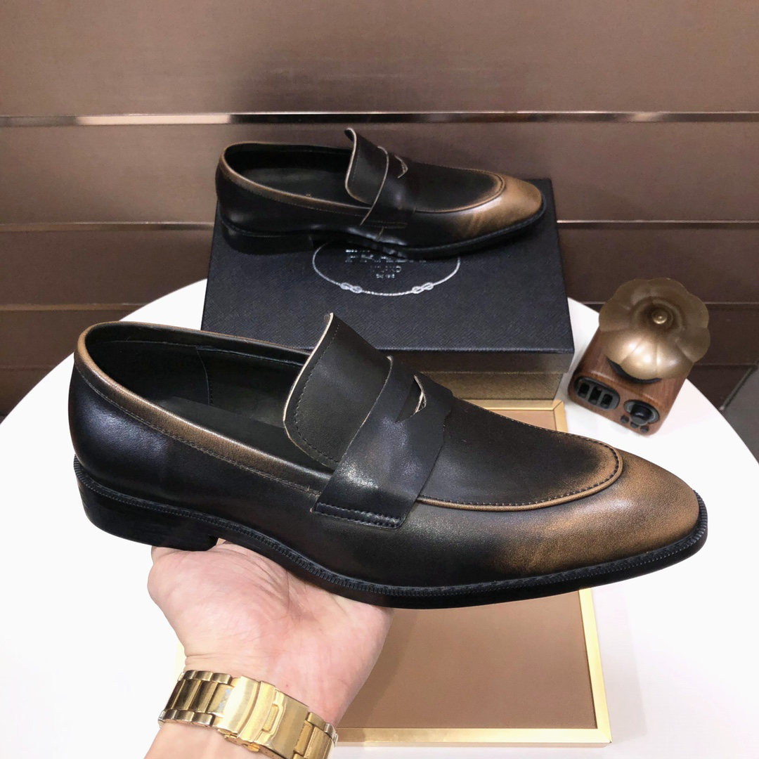 Prada men's leather shoes-35