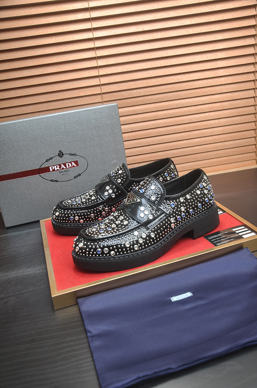 Prada men's leather shoes-50