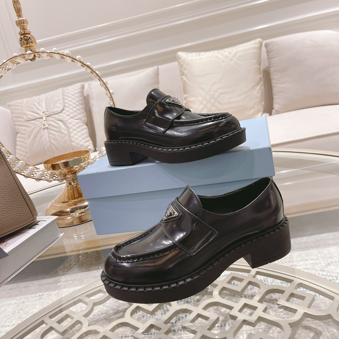 Prada women's leather shoes-24
