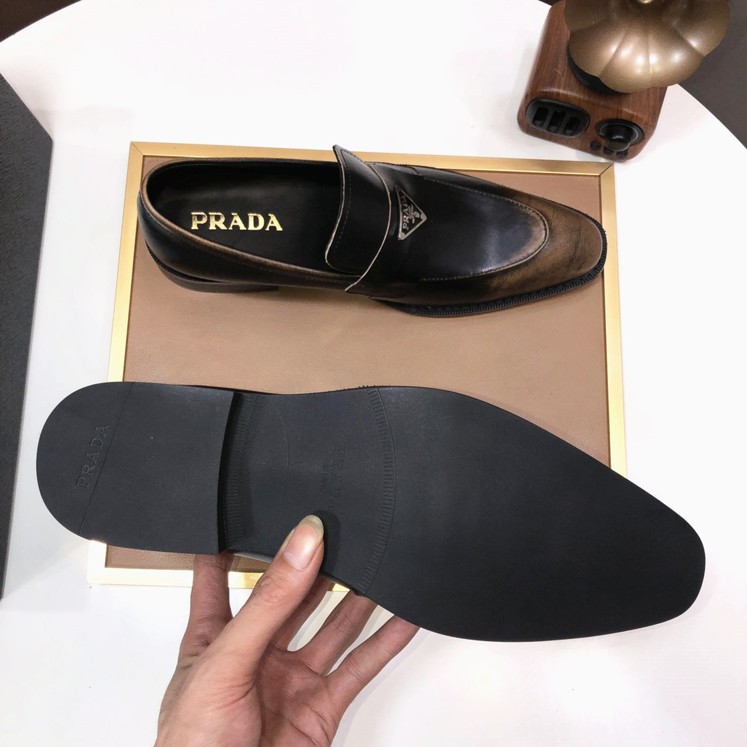 Prada men's leather shoes-34