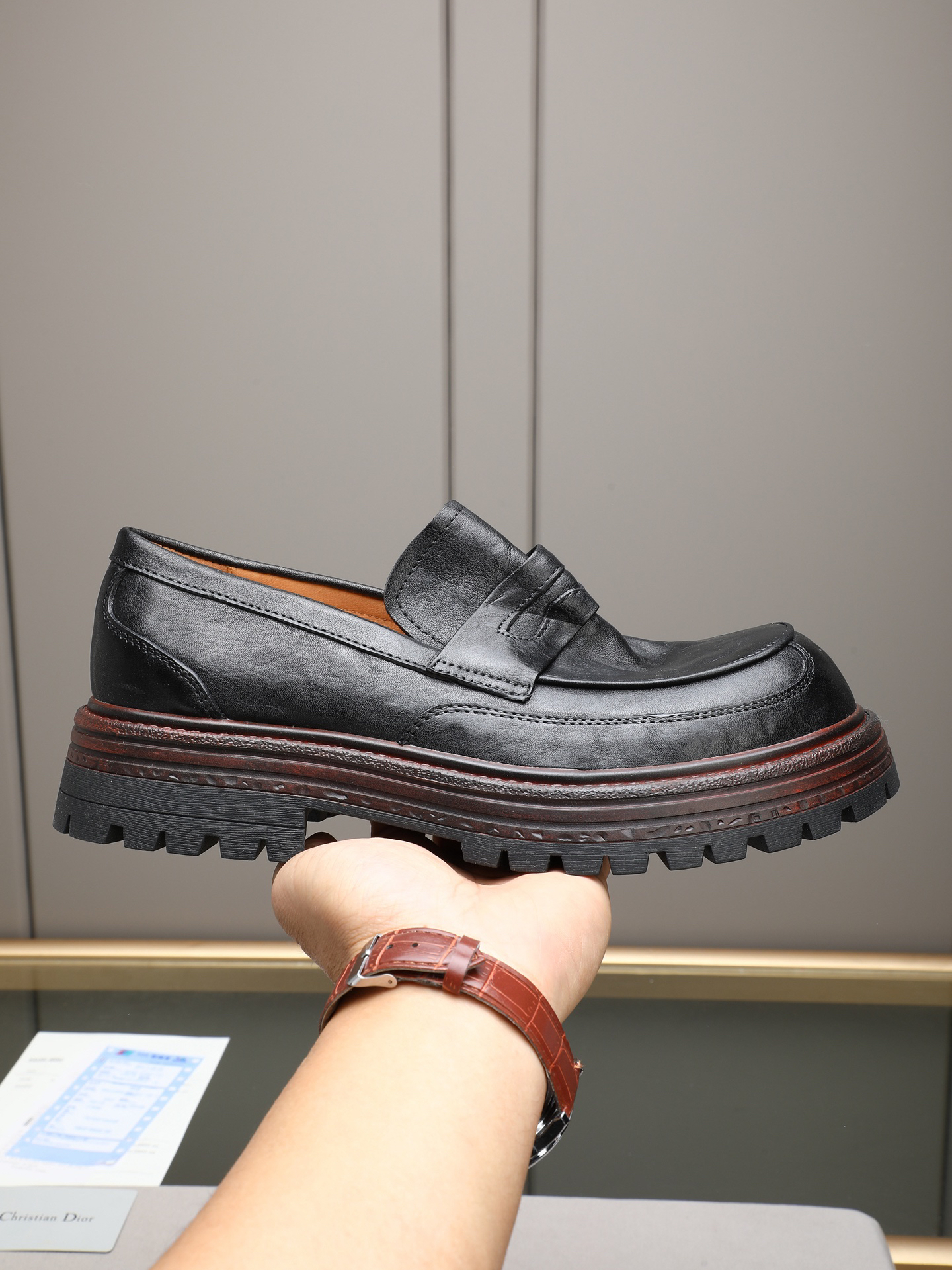 Dior men's leather shoes-14