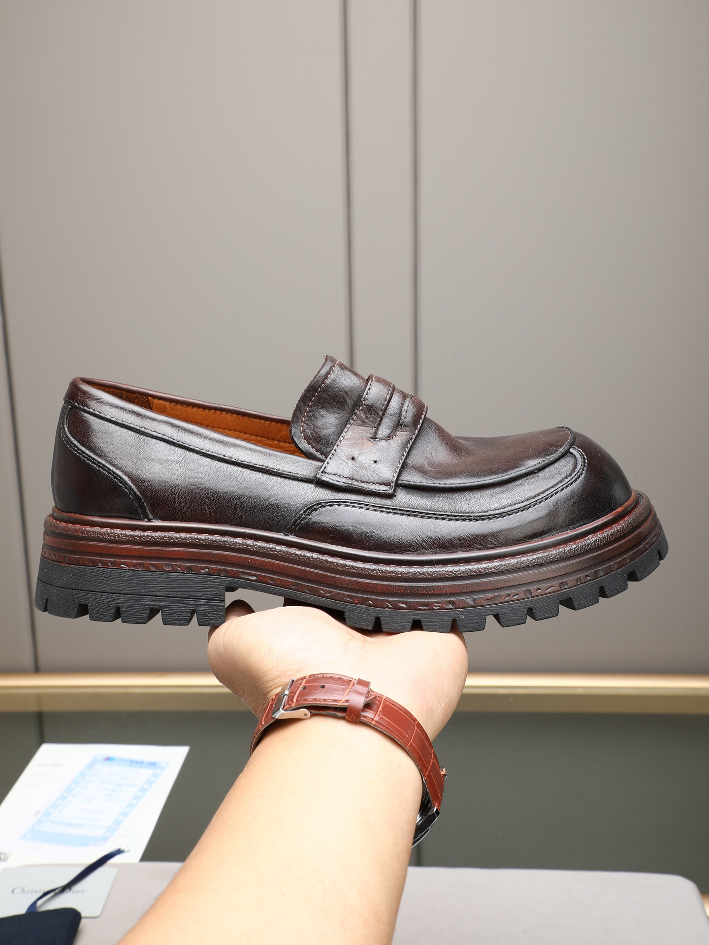Dior men's leather shoes-3