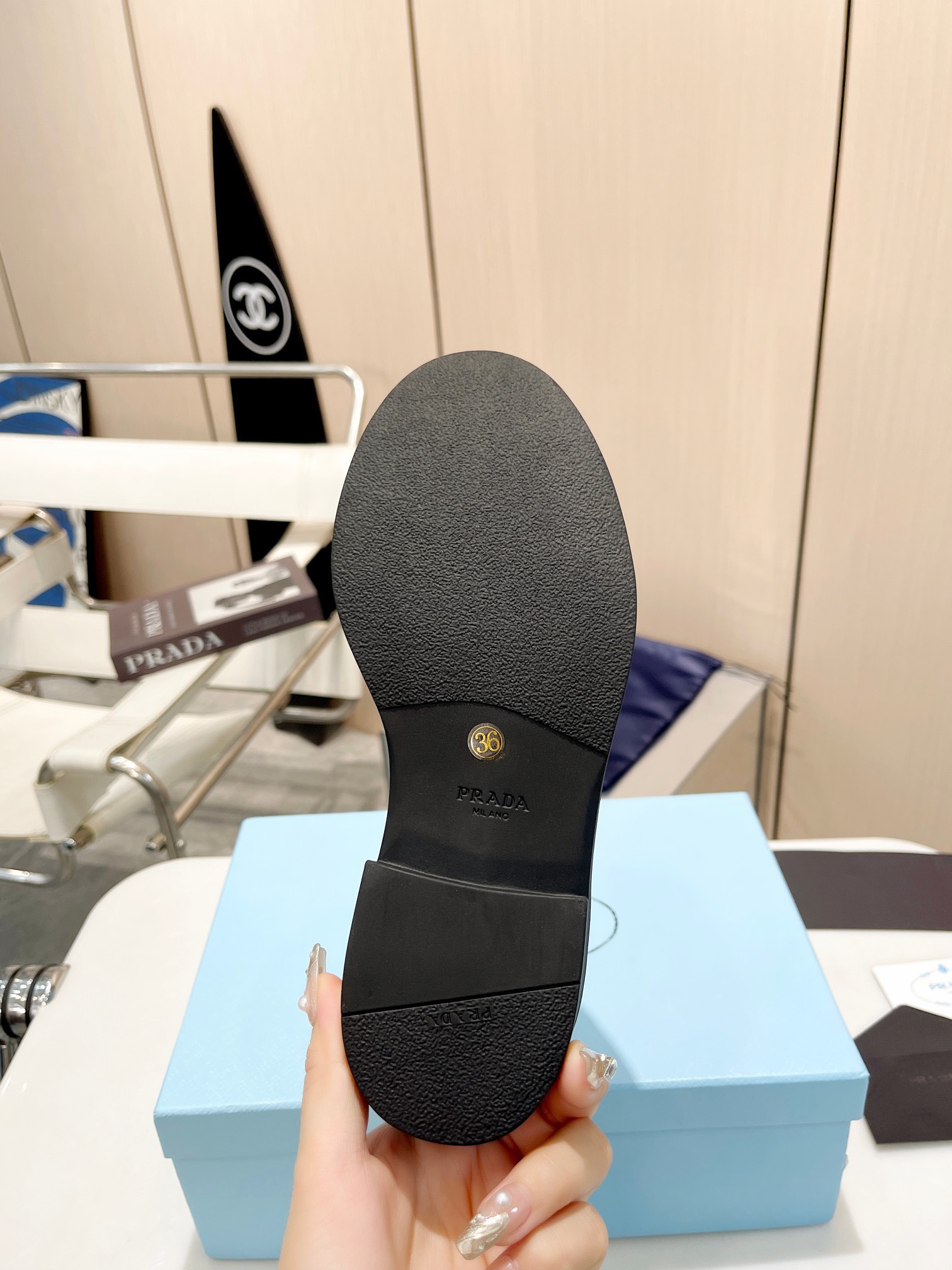 Prada women's leather shoes-10