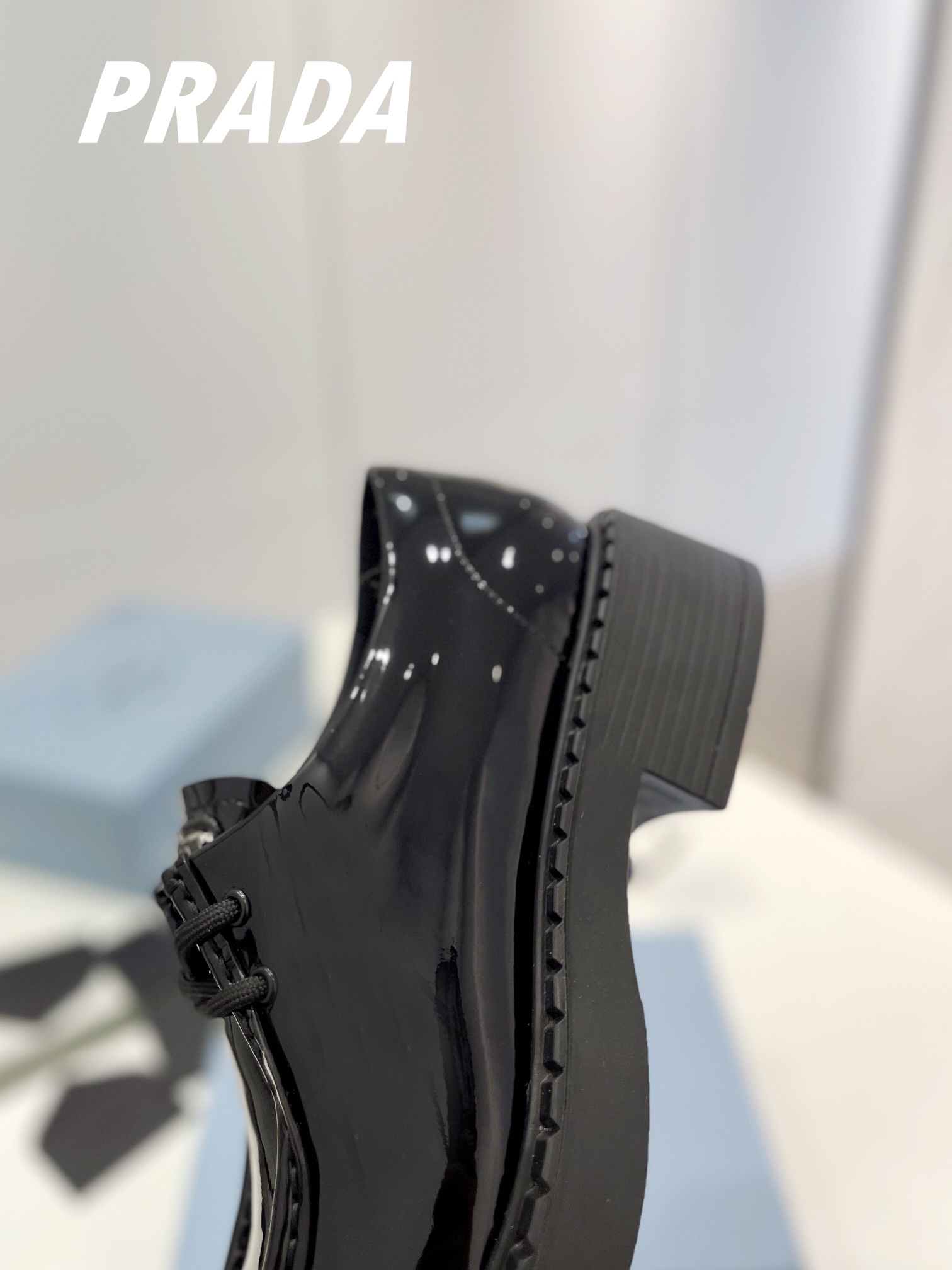 Prada men's leather shoes-3