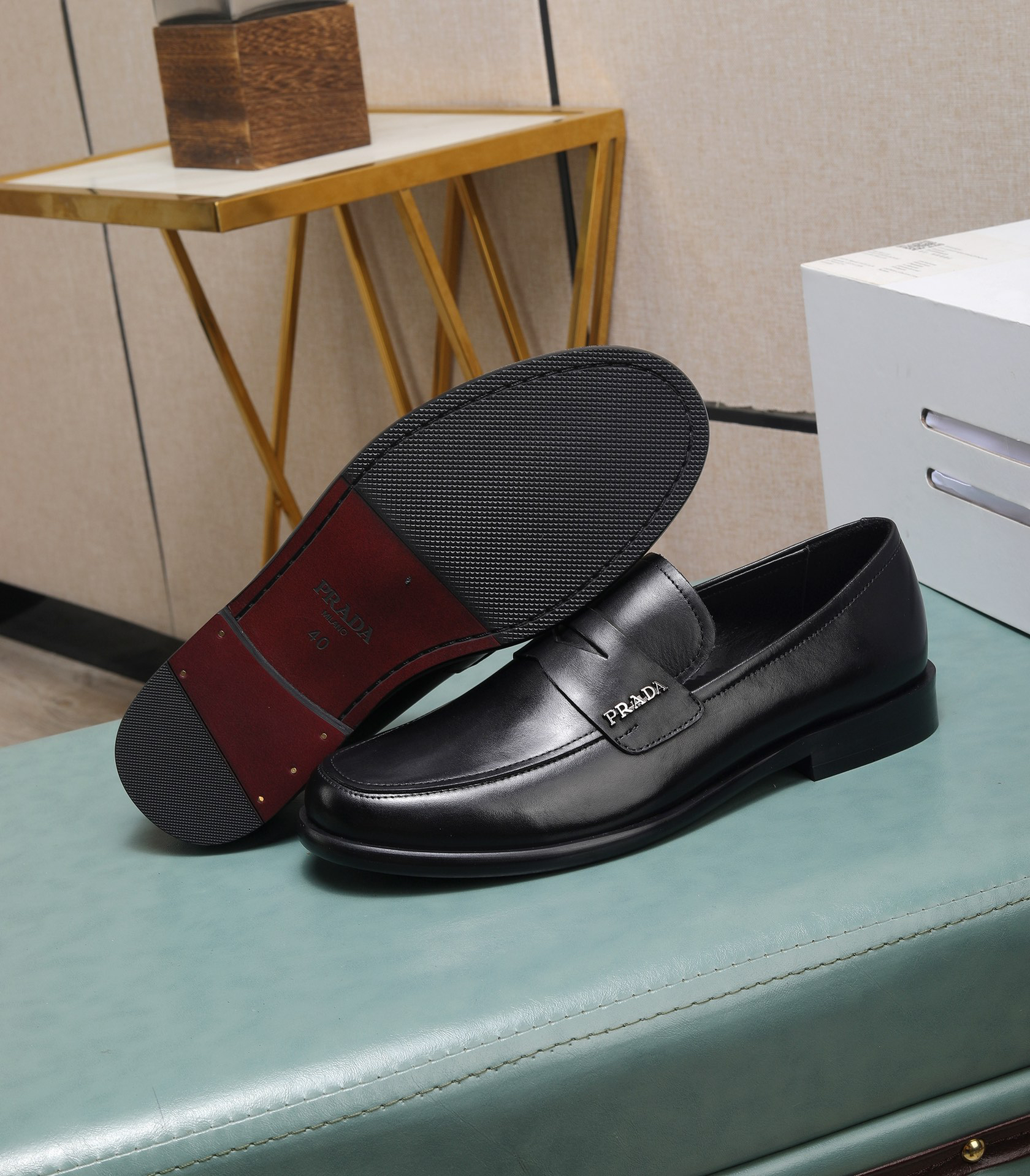 Prada men's leather shoes-27