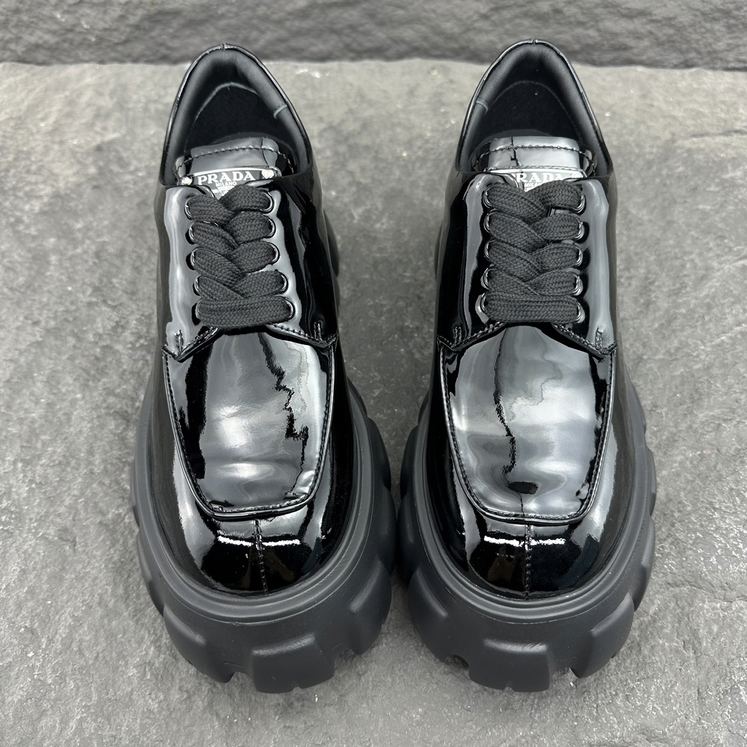 Prada men's leather shoes-68