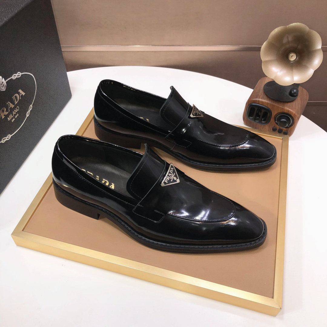 Prada men's leather shoes-36