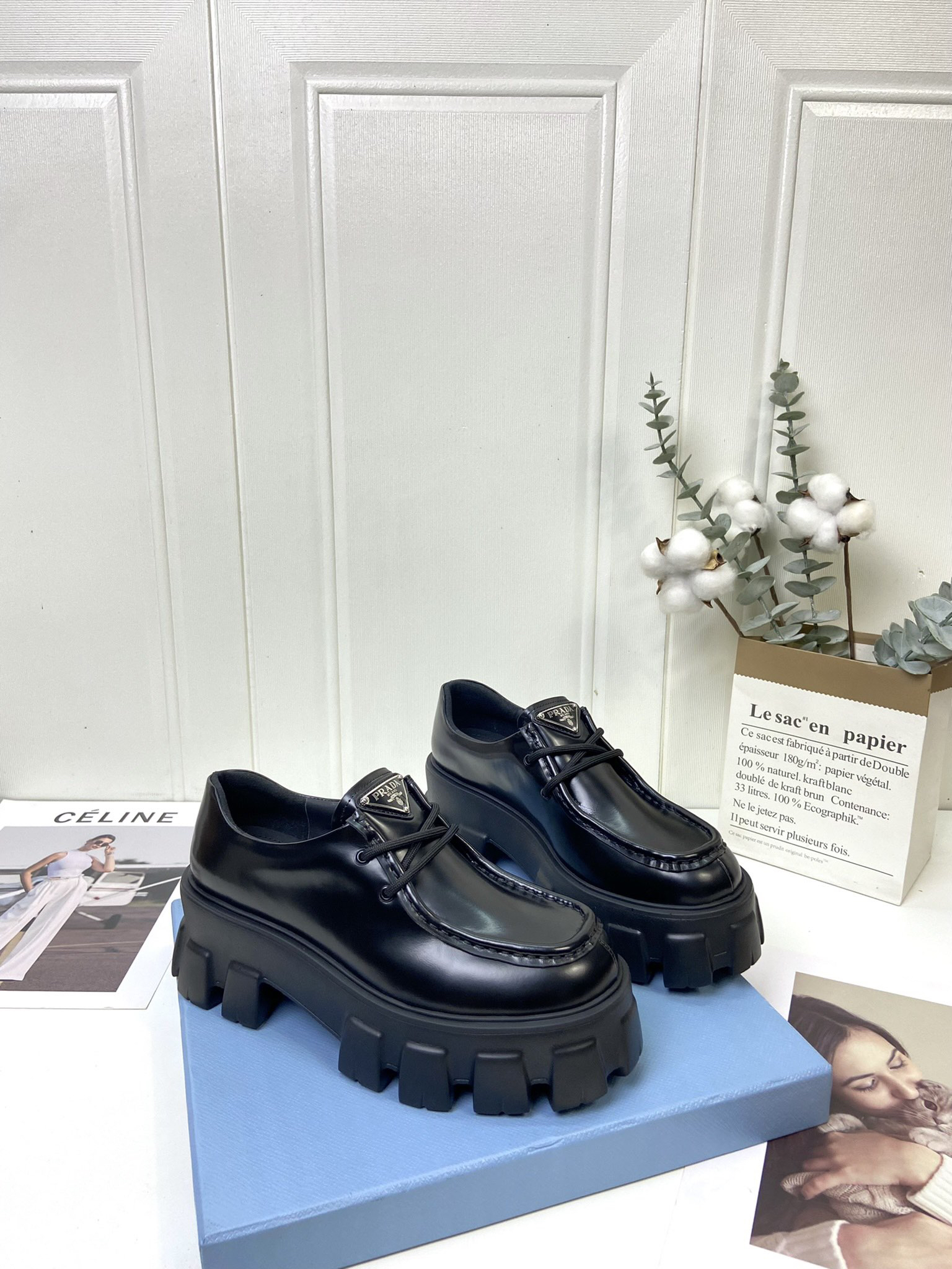 Prada women's leather shoes-1