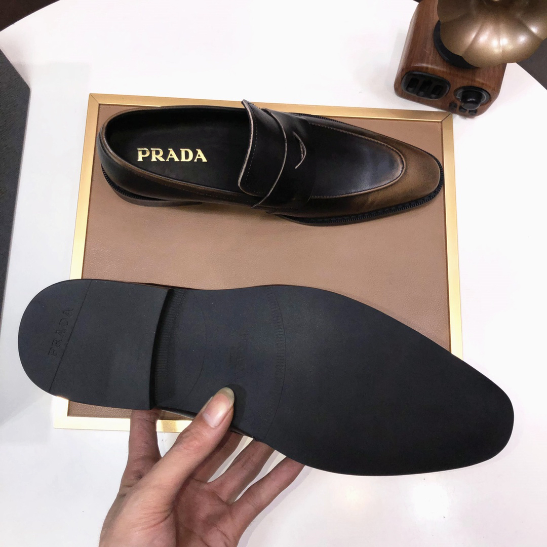 Prada men's leather shoes-35