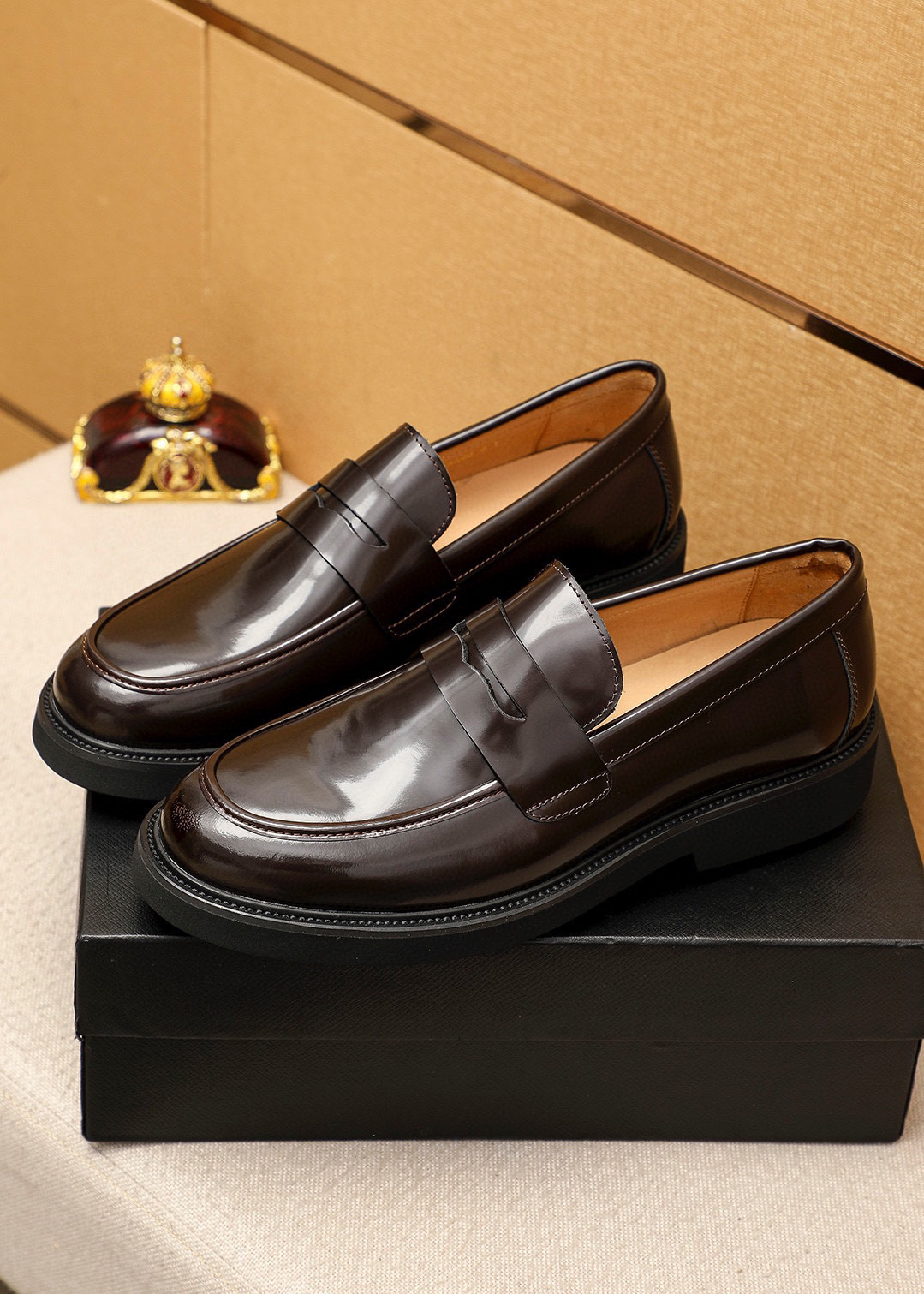 Prada men's leather shoes-53