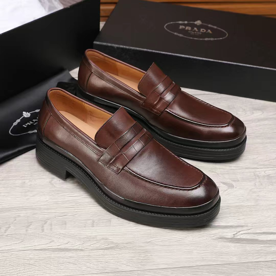 Prada men's leather shoes-78