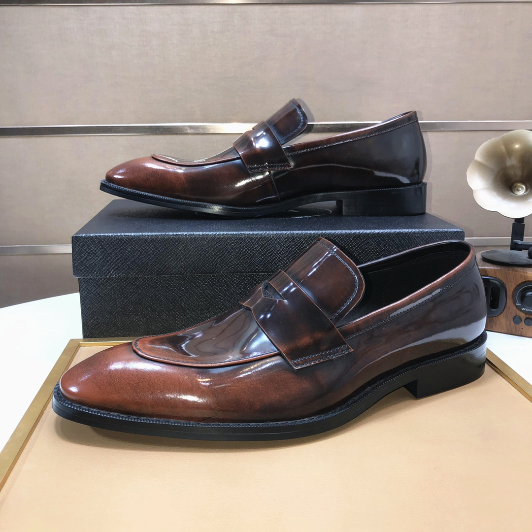 Prada men's leather shoes-44