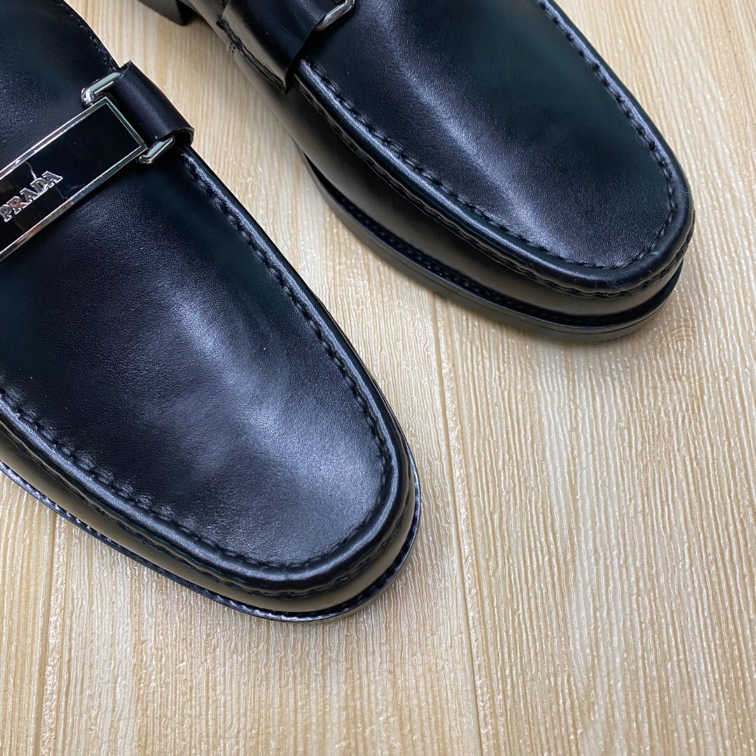 Prada men's leather shoes-5