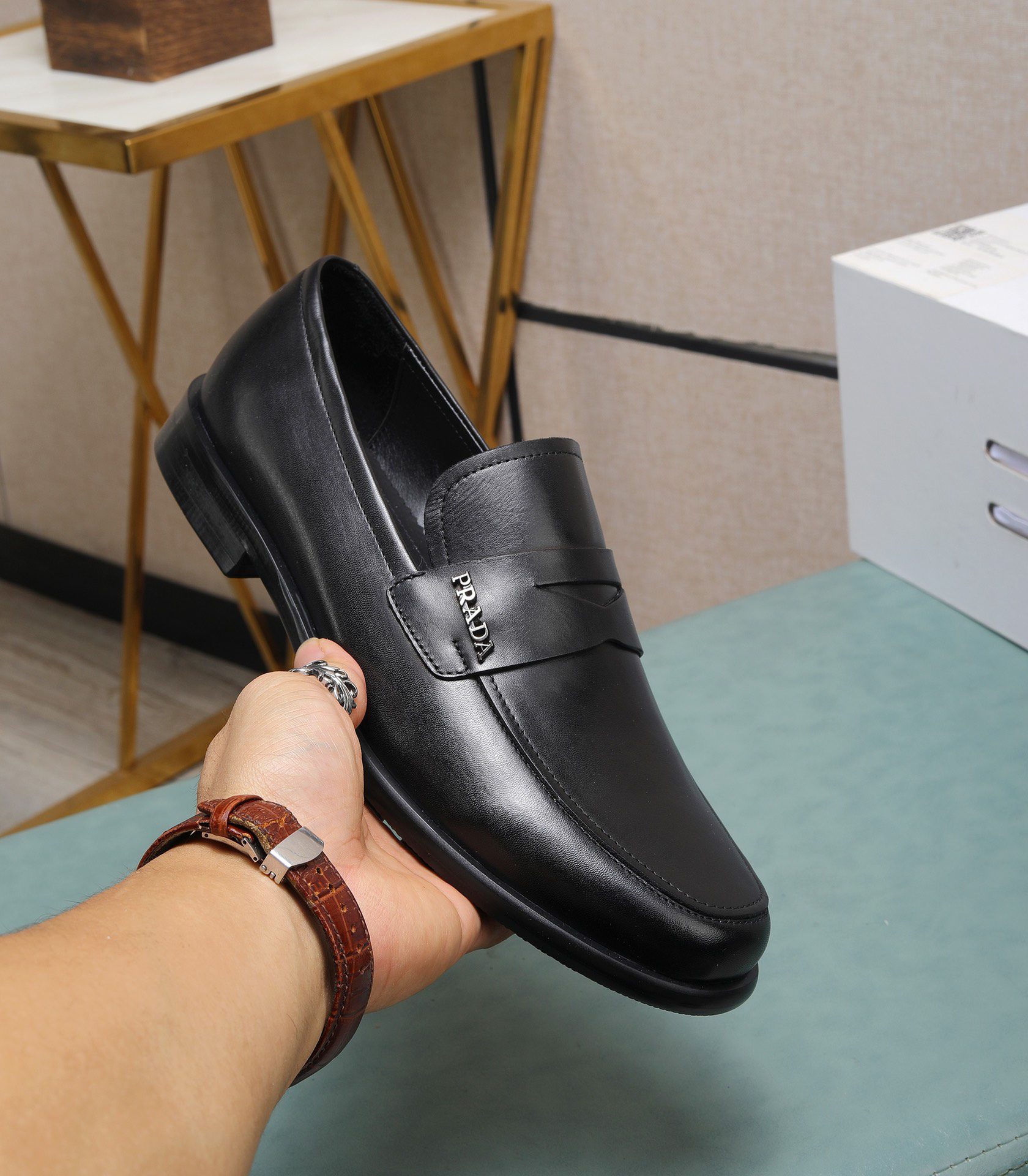 Prada men's leather shoes-27