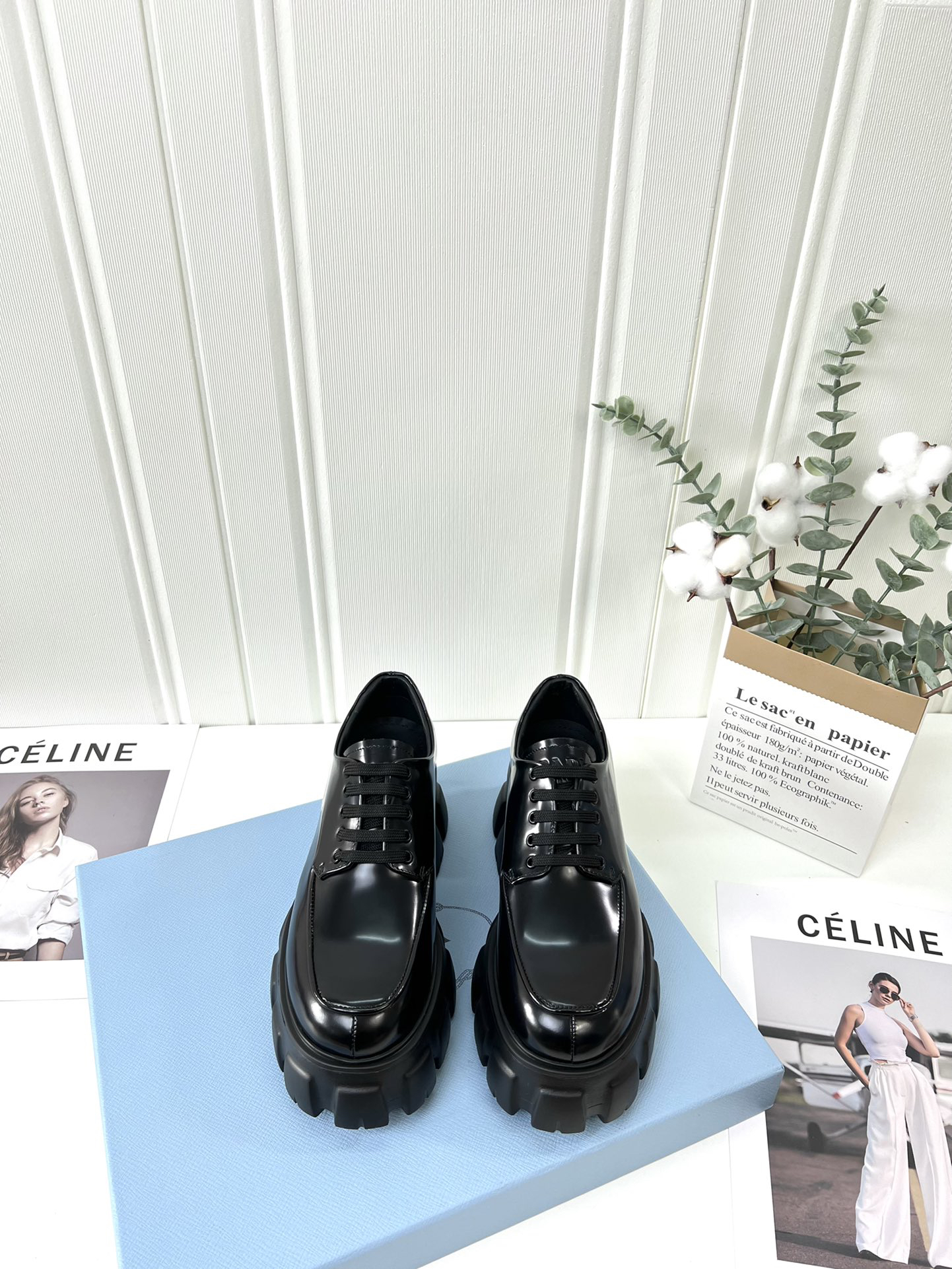 Prada women's leather shoes-22