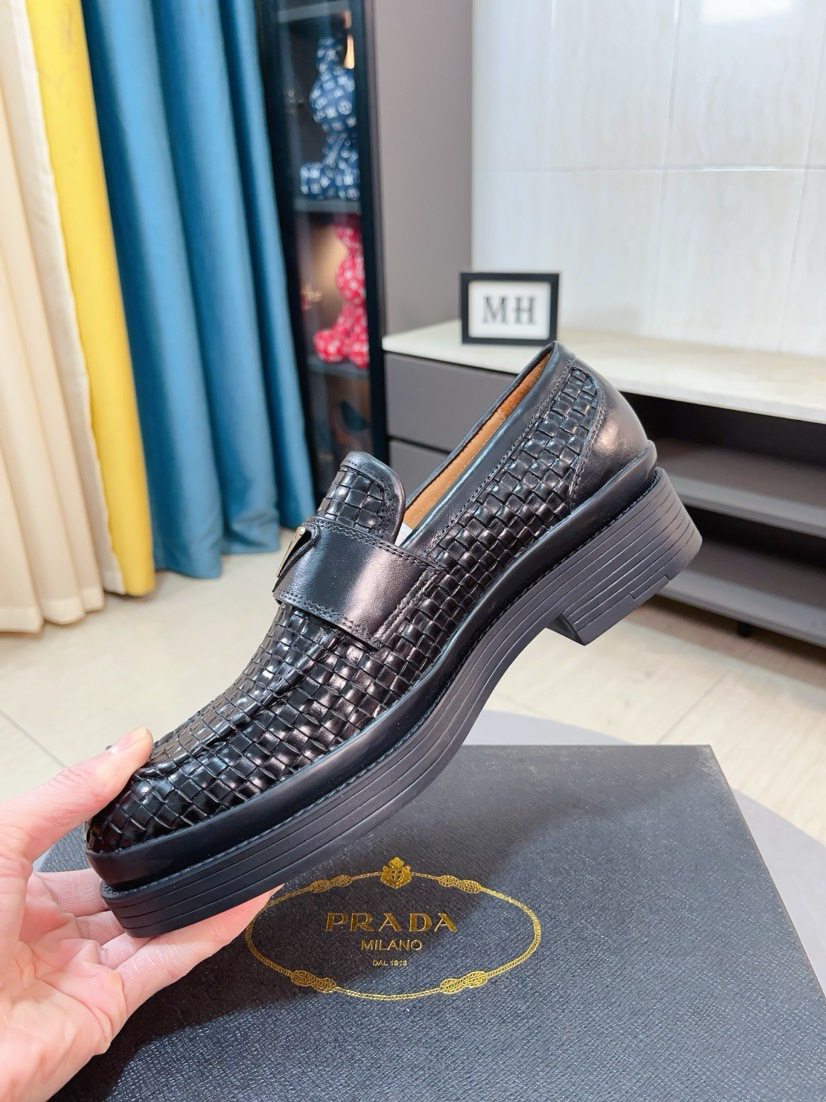 Prada men's leather shoes-7