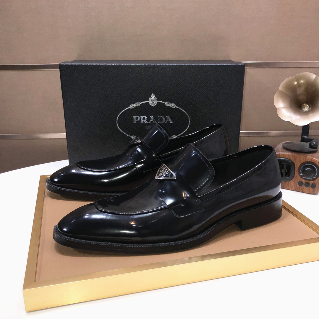 Prada men's leather shoes-36