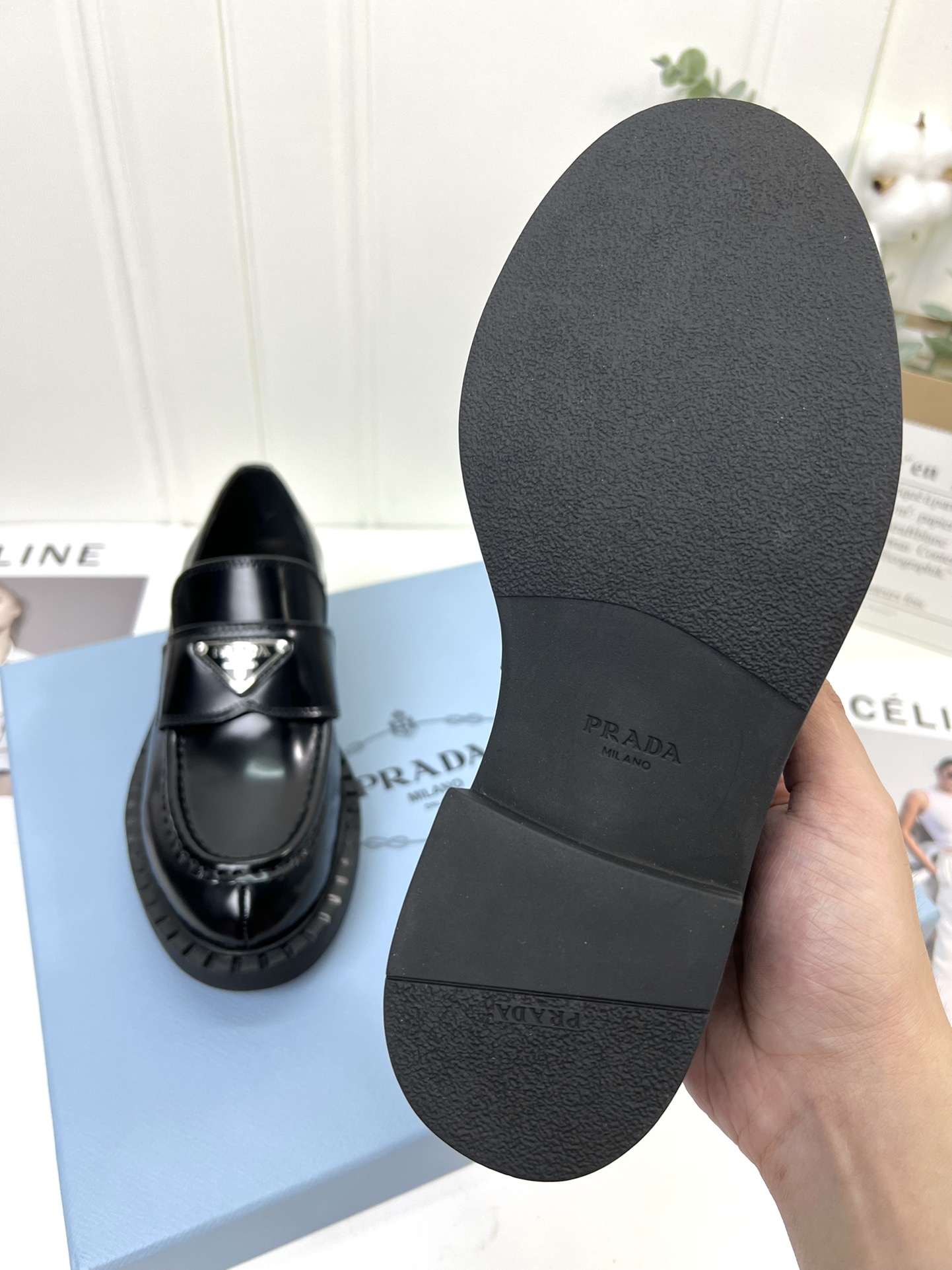 Prada women's leather shoes-27