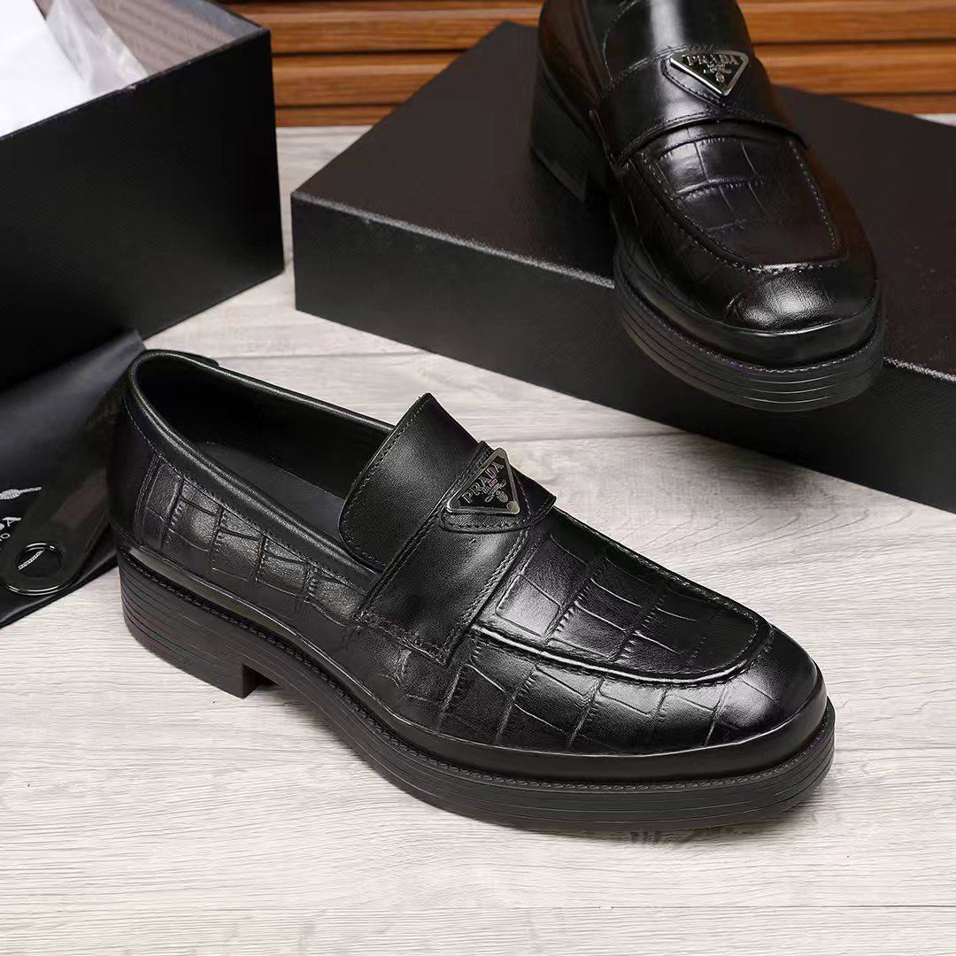 Prada men's leather shoes-75