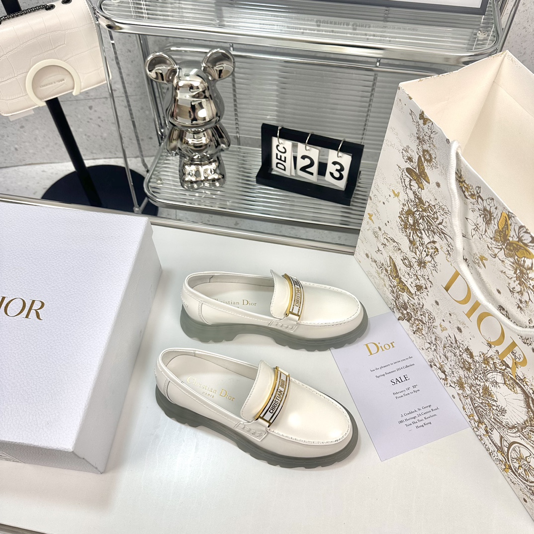 Dior women's leather shoes-9