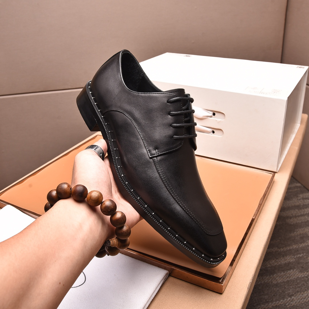 Prada men's leather shoes-10