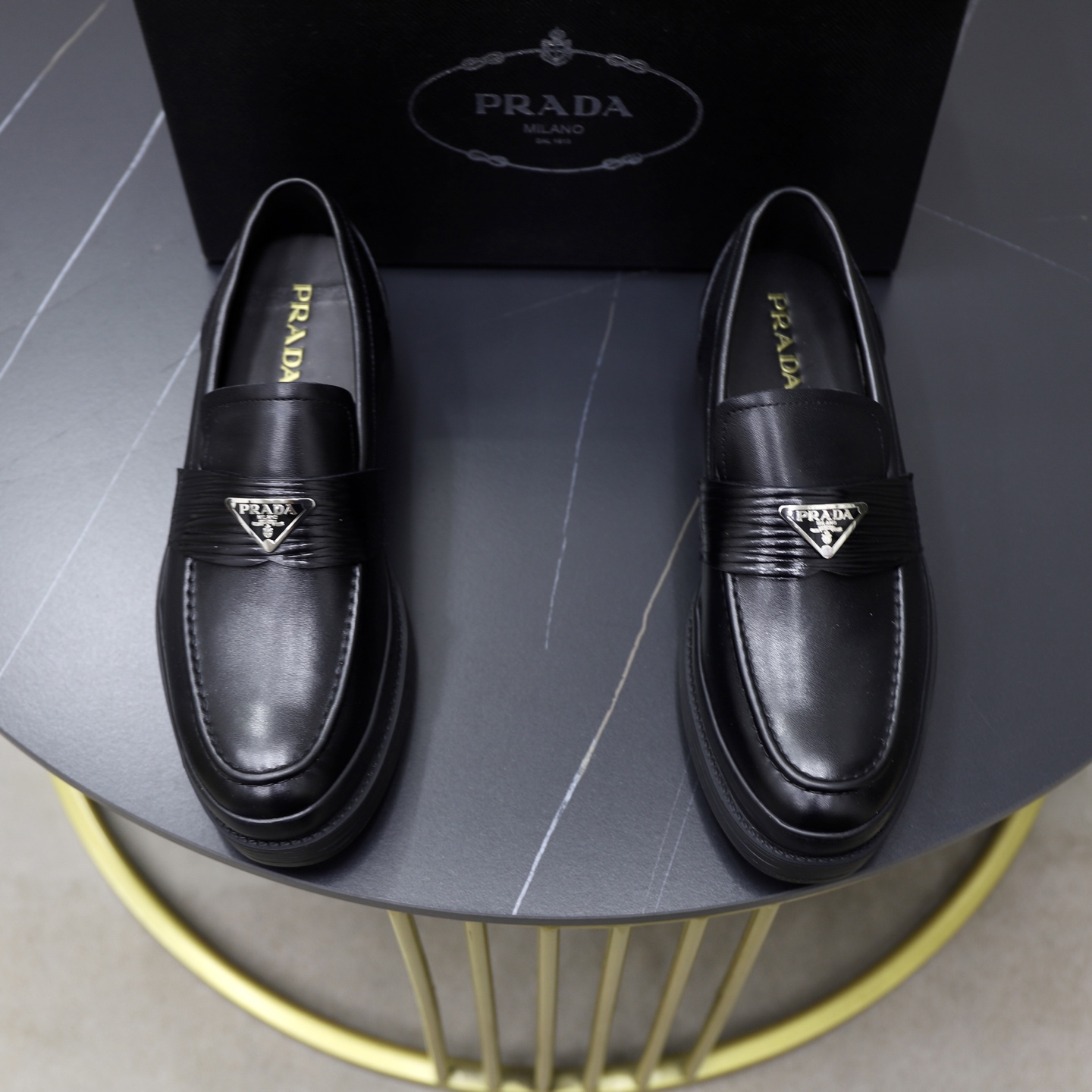 Prada men's leather shoes-67