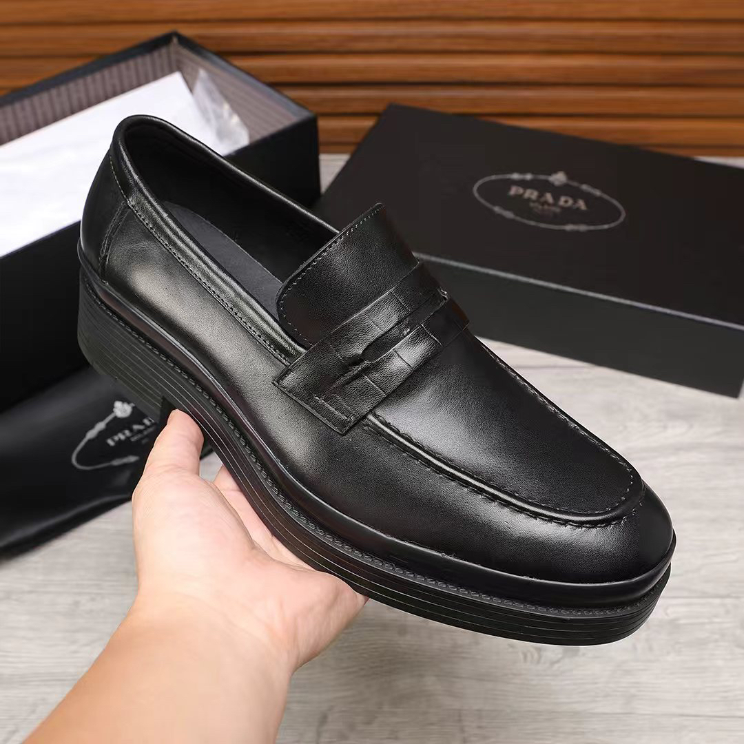 Prada men's leather shoes-79