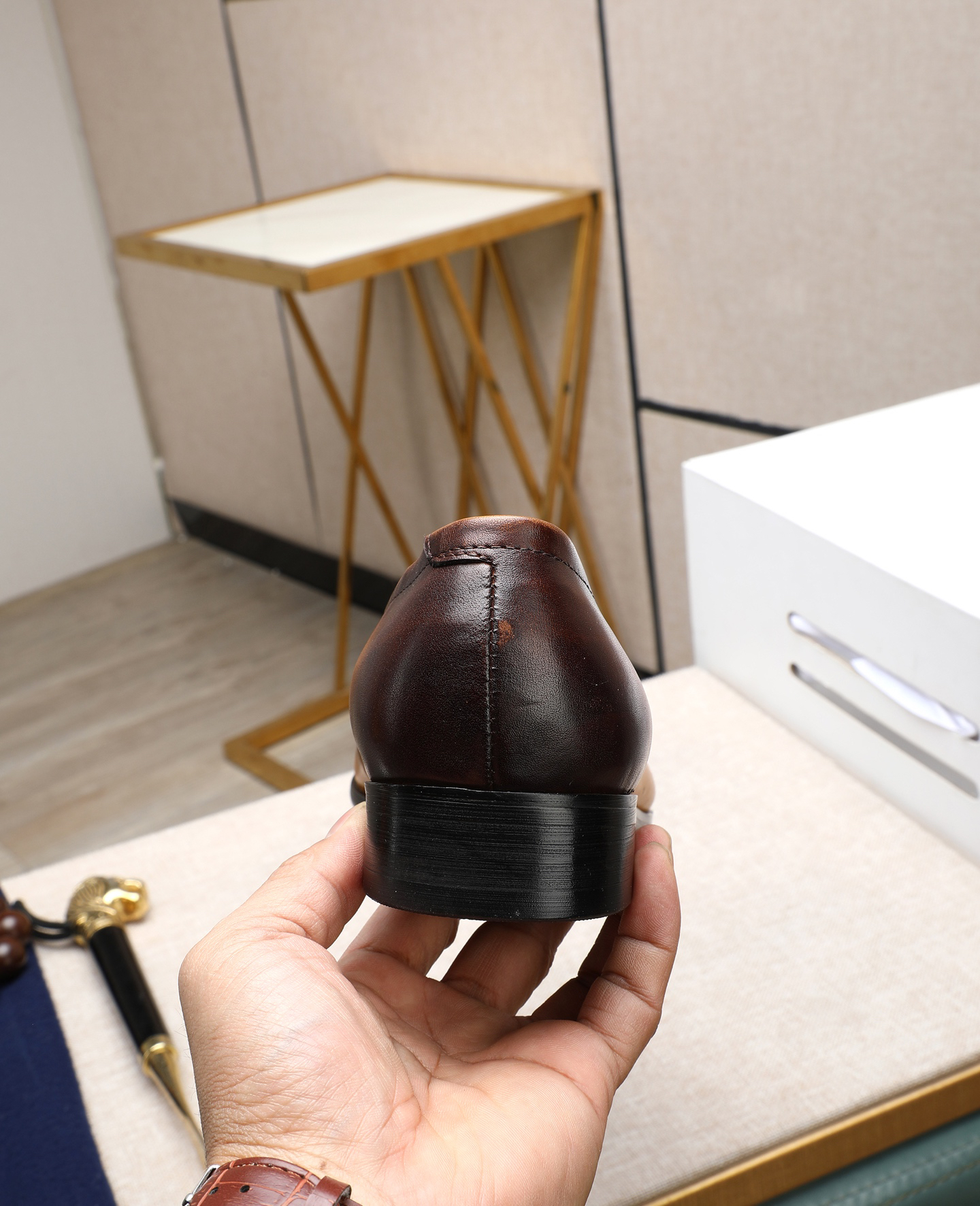 Prada men's leather shoes-59