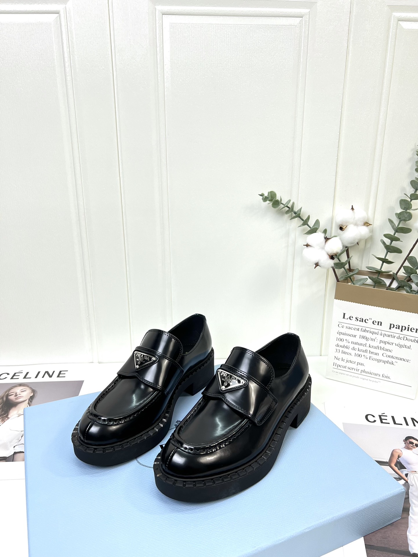 Prada women's leather shoes-27