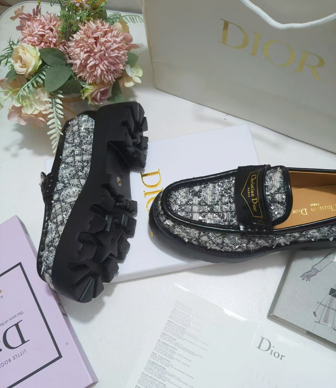 Dior women's leather shoes-2